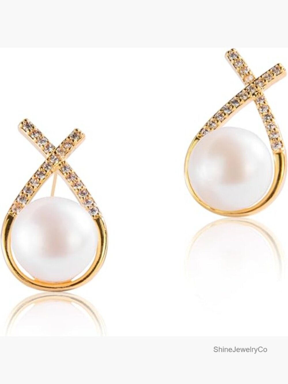 Freshwater Pearl Stud Earrings – Hypoallergenic 18K Gold Plated